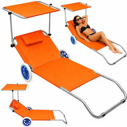 Lean Toys Foldable Orange Aluminum Sunbed Lean Toys Foldable Orange Aluminum Sunbed
