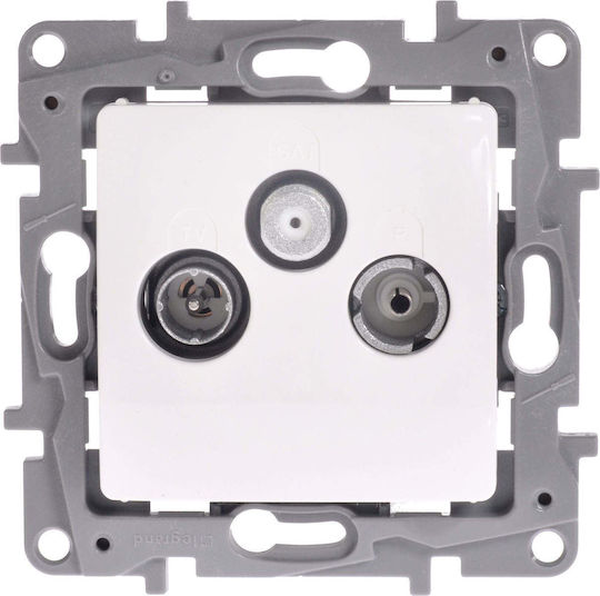 Legrand Πρίζα Κεραίας Niloe Rtv Sat 14 Db Διερχόμενη Λευκή – 664564