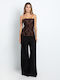 Damen Bluse Korsett mit Spitze Schwarz
