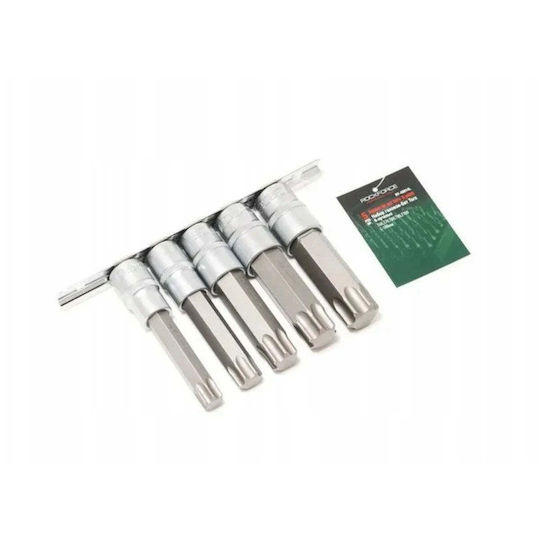 Rockforce Σετ Καρυδακιών-bit Torx 1/2'' 5 Τεμ T60-t100 L-100mm