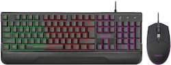 Spacer Invictus Set Gaming Tastatură cu Iluminare RGB și Mouse (Engleză SUA)