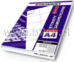 Emerson 100 Buc Etichete Adezive Mici În Culoare Albă 52.5x29.6mm