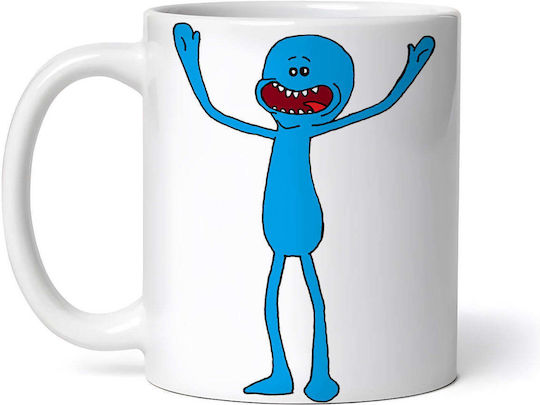 Rick And Morty Meeseeks And Destroy Cu Gura Mare Cană Ceramică Albă 330ml