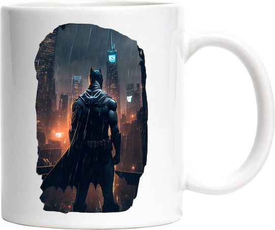 Batman Superheroes Dc Gotham Rain City Movie Lovers Cană Ceramică Albă 330ml