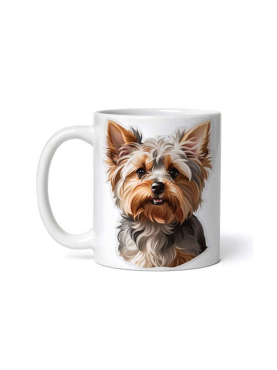 Yorkshire Terrier Dog Керамична Бяла Чаша 330ml...