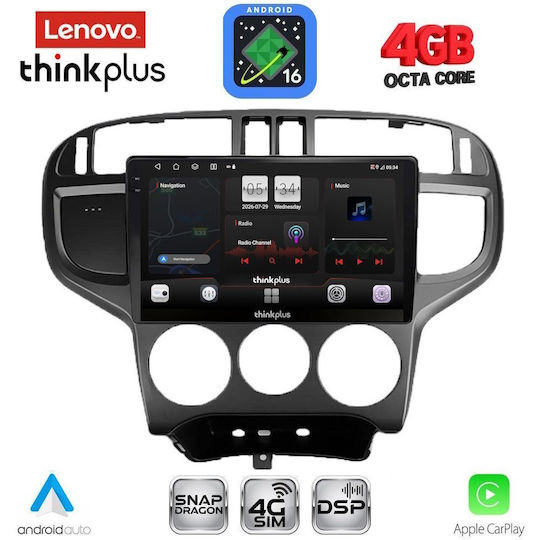 Lenovo Car Audio System for Hyundai Matrix 2001-2010 Bluetooth USB WiFi GPS Apple CarPlay Android Auto with 9" Touch Screen