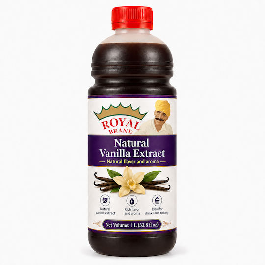 Natürliches Vanilleextrakt 15% 1 L Royal Brand – Süßwaren Dessert Getränke Professionelle Verwendung