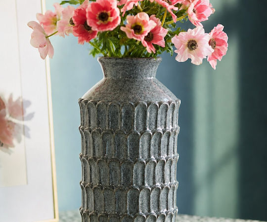 Kaemingk Decorative Grey Porcelain Vase Φ15xH27.5cm