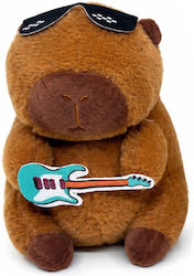 Plüsch- und Kuscheltier Capybara Mit Türkisfarbener Gitarre Und Brille 17 cm