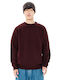 Herrenblusen Burgundischer Rundhalsausschnitt Casual Stil