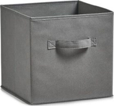Zeller Stoff Aufbewahrungsbox mit Deckel Grau 26x26x26cm