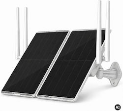 Router solar 4G cu panou dual de 30 W baterie de 30 000 mAh acoperire de 300 metri pentru camere IP de exterior