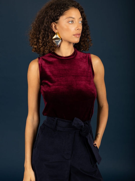 Women's Blouse Burgundy 130-51609-Burgundy (198)