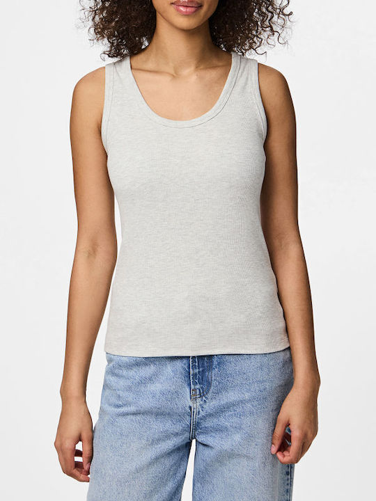 Pieces Women's Sleeveless Grey Blouse