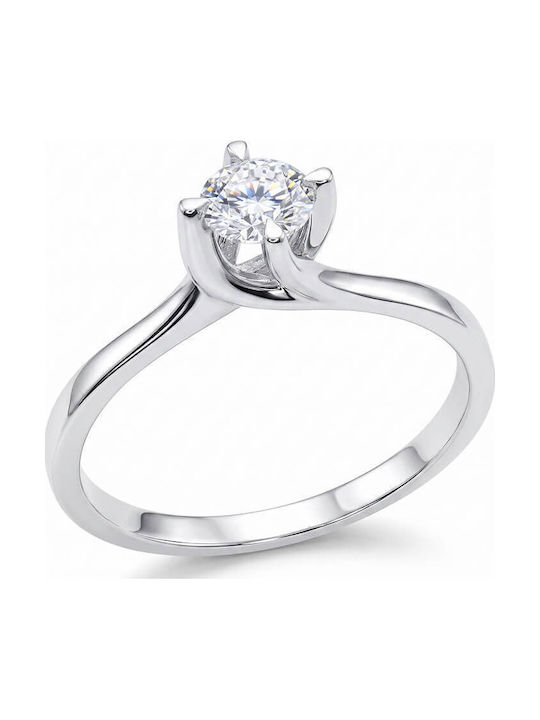 Einzelner Stein aus Weißgold 18K mit Diamant Einzelner Stein aus Weißgold 18K mit Diamant