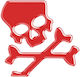 Декоративен стикер 3D Effect Red Skull 3DTOSSRP Onedesign