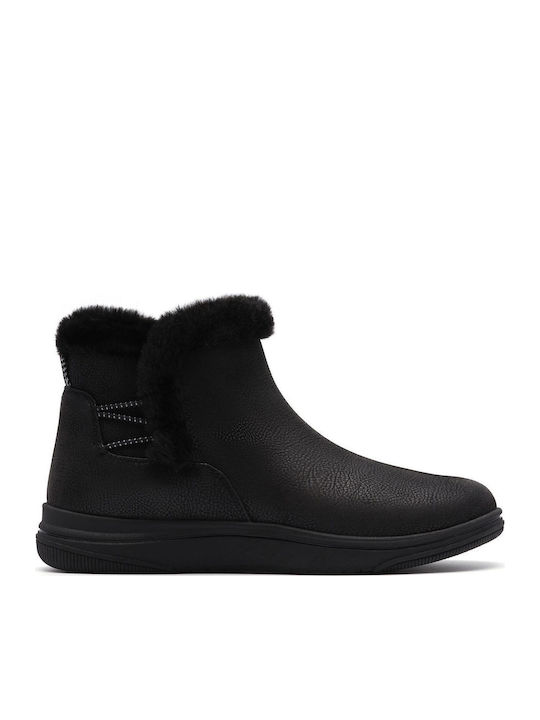 Brinkley Damen Stiefeletten mit Pelz Schwarz