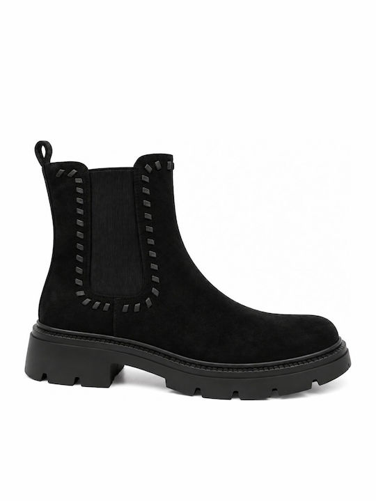 Mellisa Wildleder Damen Chelsea-Stiefel Schwarze