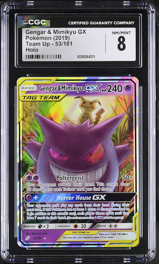 Gengar & Mimikyu Gx Team Up #53 Cgc 8