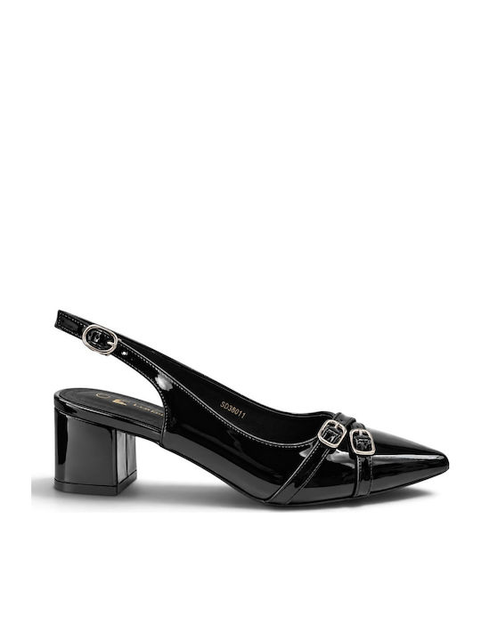 Zak Spitze Zehe Pumps aus Lackleder mit Chunky ...