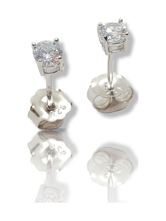 Mentzos Silver Earrings with Stones
