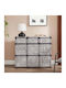Storage Dresser in Metal and Fabric with 9 Drawers L33.5xW30xH79.5cm