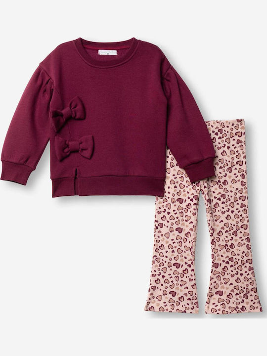 Kinderbekleidungsset mit Leggings Winter 2Stücke Lila