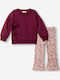 Kinderbekleidungsset mit Leggings Winter 2Stücke Lila
