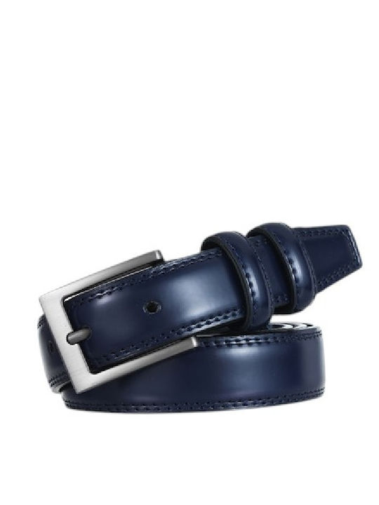 Men's Blue Leather Belt