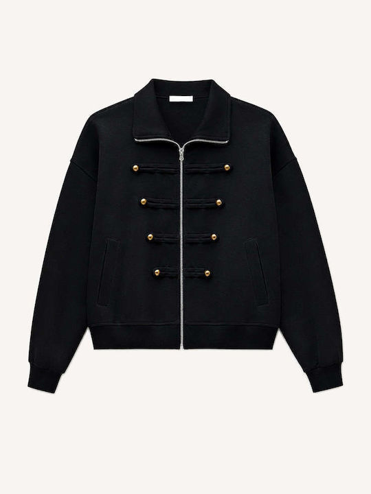 Lumina Women's Cardigan with Buttons Black