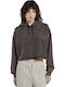 Cropped Women's Hooded Sweatshirt Anthracite