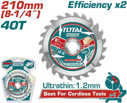 Total Диск за рязане с 40 зъба 210mm