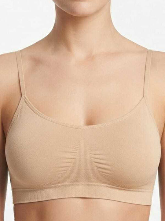 Damen Sport-BH Beige mit Leichter Polsterung