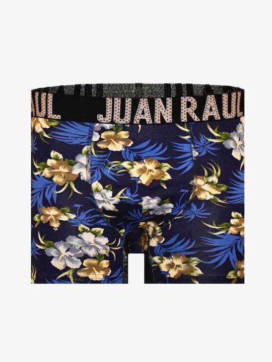 Boxer Masculin Tropical Albastru Cu Imprimeuri