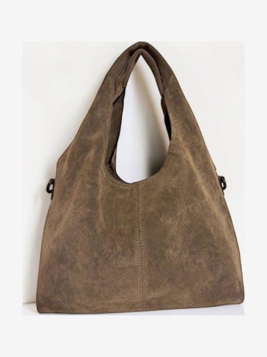 Women's Suede Brown Handbag