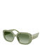 Tory Burch Women's Sunglasses with Green Horn-Rimmed Frame and Green Lens