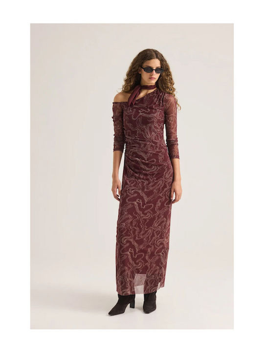 Enzzo Maxi Damenkleid Burgundisches