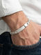 SteweHome Men's Bracelet with Name from Silver with Pearls 21cm
