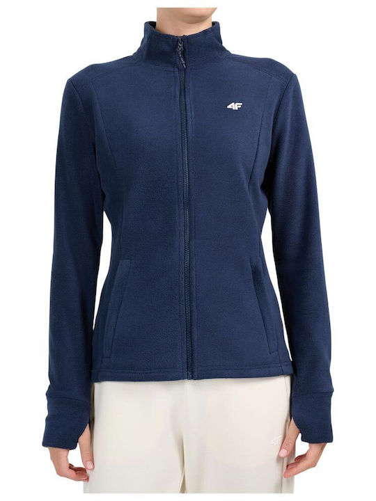 Fleece Γυναικεία Ζακέτα Navy Μπλε