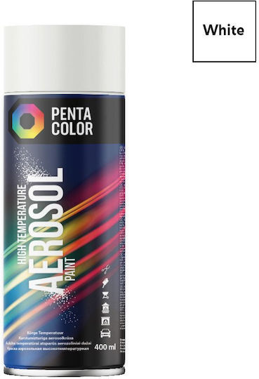 Pentacolor Hochtemperatur-Sprühfarbe mit Metallischem Effekt Weiß 400ml