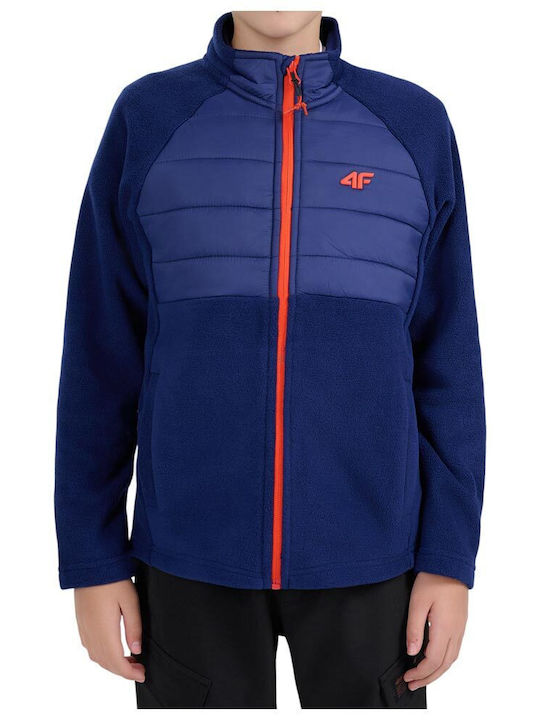 Kinder-Strickjacke Vlies Blau
