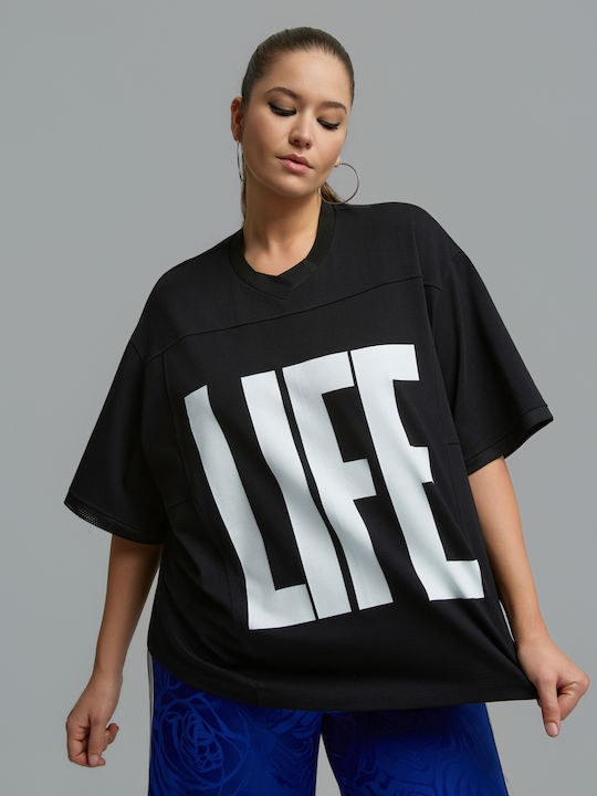 Life Tricou Sportiv Damă Negru