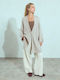 Celestino Γυναικεία Ζακέτα Μακριά Oversized Loose Fit Μπεζ