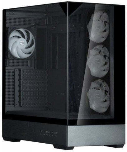 Zalman P40 Prism Plus Gaming Midi-Turm Computergehäuse mit Seitenfenster und ARGB-Beleuchtung Schwarz