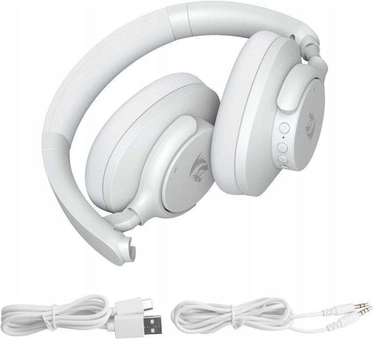 Redragon VibeCore 600X Безжичен Over Ear Гейминг Слушалки с връзка 3,5 мм / Bluetooth Бял