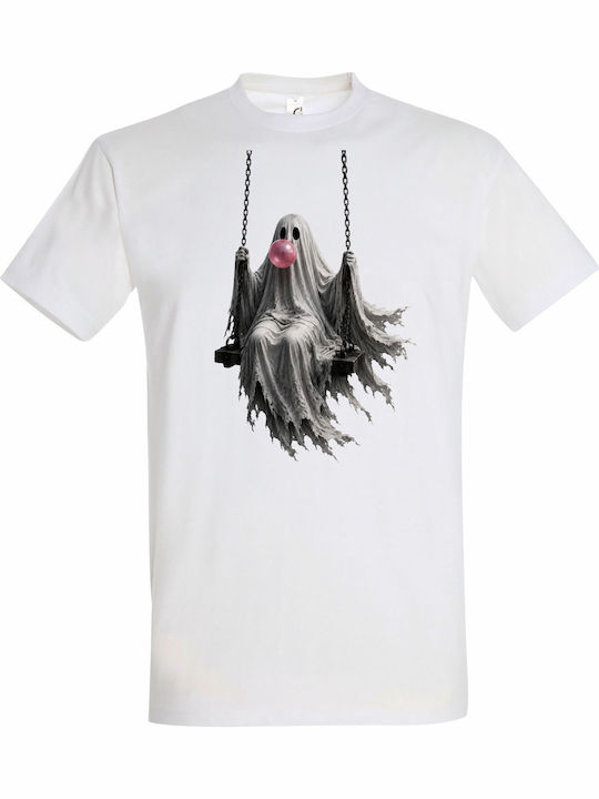 T-shirt Унисекс Ghost On Swing Cute Halloween G...