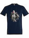 T-shirt Унисекс Ghost On Swing Cute Halloween Ghost Тъмносин