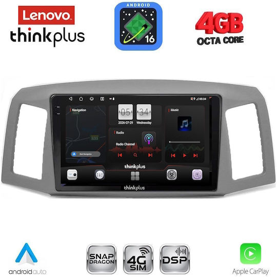 Lenovo Автомобилна Аудио Система за Jeep Grand Cherokee 2005-2007 (Bluetooth/USB/Вграден Wi-Fi/GPS/Apple CarPlay/Android Auto) с Touch Screen 10"