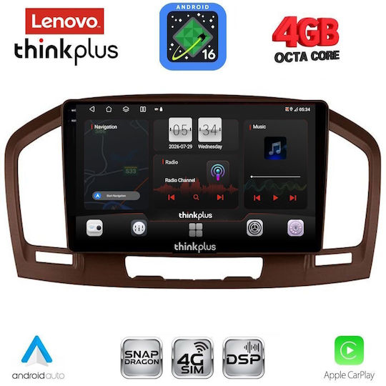 Lenovo Автомобилна Аудио Система за Opel Insignia Bluetooth USB WiFi GPS Apple CarPlay Android Auto с Touch Screen 9"