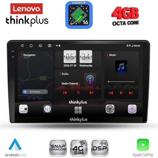 Lenovo Car Audio System for Ssangyong Rexton 2002-2006 (Bluetooth/USB/WiFi/GPS/Apple CarPlay/Android Auto) with 9" Touch Screen